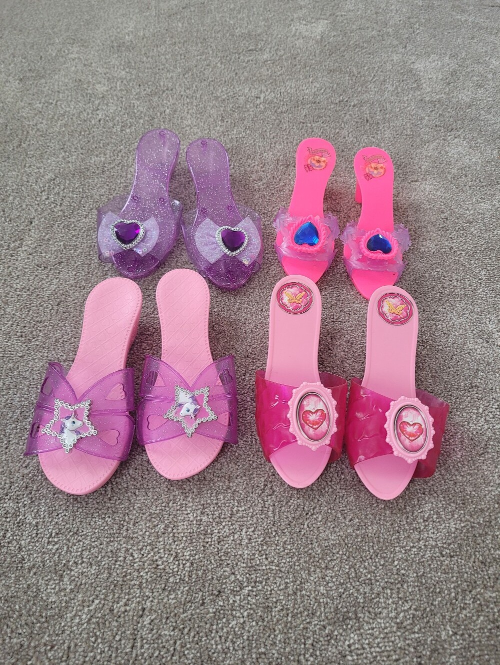 Girls Pink & Purple Princess Slide Dress Up Play Shoes